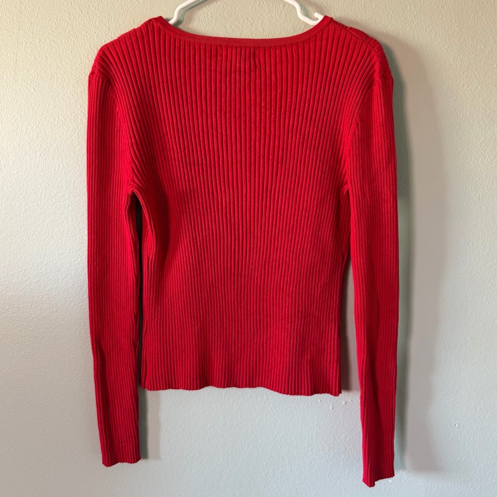Copper Key Red Ribbed Sweater Size XL - Picture 3 of 6